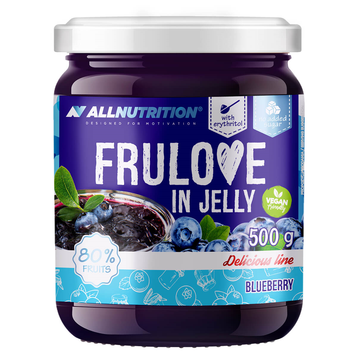 FRULOVE mėlynių uogienė be cukraus (500G)