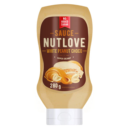 NUTLOVE baltojo šokolado ir žemės riešutų padažas